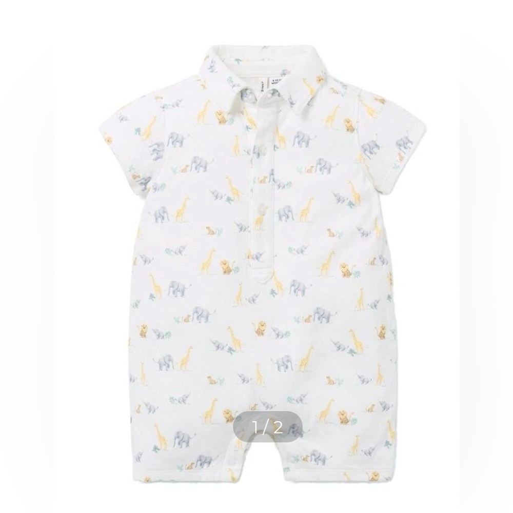 NWT Janie and Jack Animal Friends Romper, 0-3m
